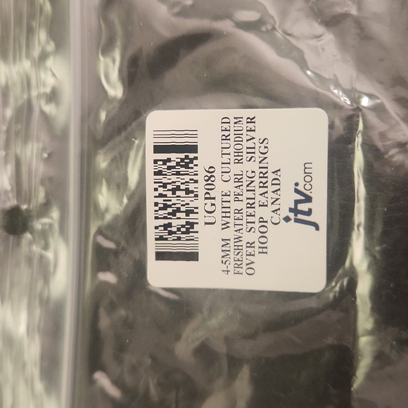 White Pearl Hoop Earrings - Picture 2 of 3